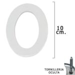 Numero Metal "0" Plateado Mate 10 cm. con Tornilleria Oculta (Blister 1 Pieza)