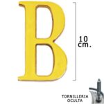 Letra Latón "B" 10 cm. con Tornilleria Oculta (Blister 1 Pieza)