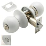 Pomo Puerta Wolfpack Con Condena Blanco Para Baño