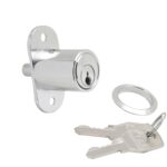 Cerradura Puerta Corredera Pulsador 147/27 mm. Cromado