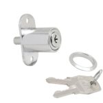 Cerradura Puerta Corredera Con Pulsador 347/27 mm. Cromado