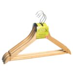 Juego Perchas de Madera, Percha Curva 450 mm. (Pack 3 Piezas)