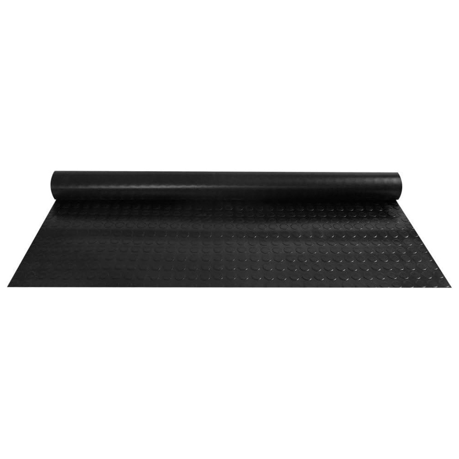 Suelo Goma Circulos 1,20x10 Metros 3 mm. de Grosor Color Negro. Uso Domestico