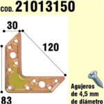 Soporte Para Madera Placa "L" Bicromatado 120 mm.