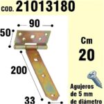 Soporte Para Madera Bisagra Bicromatado 200 mm.