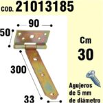 Soporte Para Madera Bisagra Bicromatado 300 mm.