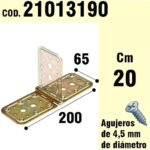 Soporte Para Madera Bisagra Bicromatado 65 x 200 mm.