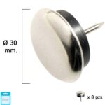 Deslizante Metal Goma Claro Ø30 (Blister 8 Unidades)