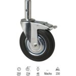Rueda Industrial Andamio (Macho) 200 mm.