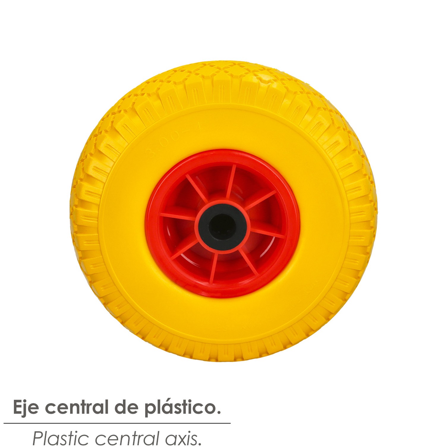 Rueda Carretilla Almacen / Sacos Maciza Llanta Plástico 20 mm.