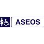 Rotulo Adhesivo Aseos Minusvalidos+mujeres 250x63 mm.
