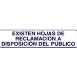 Rotulo Adhesivo 250x63 mm. Existen Hojas Reclamaciones
