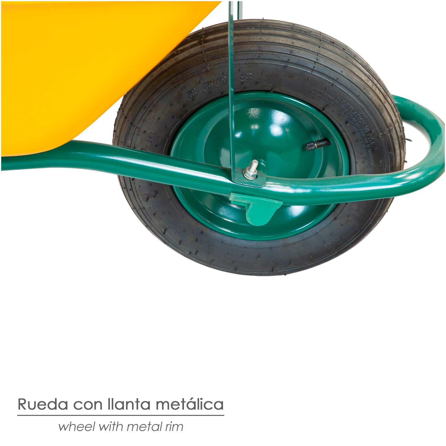 Carretilla Obra Amarilla Metálica Desmontada