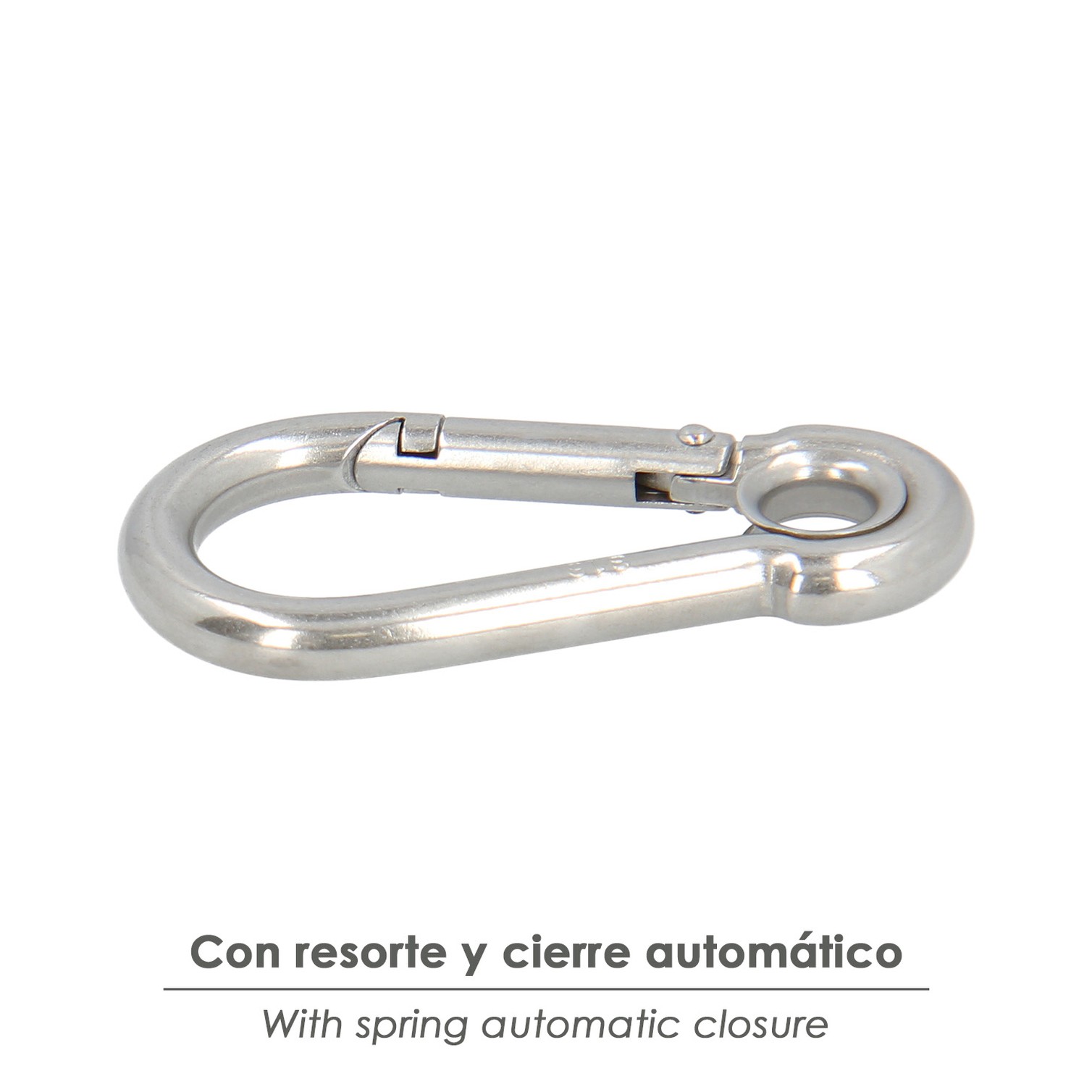 Mosqueton Bombero Inoxidable Con Ojo. 100 mm. Uso domestico