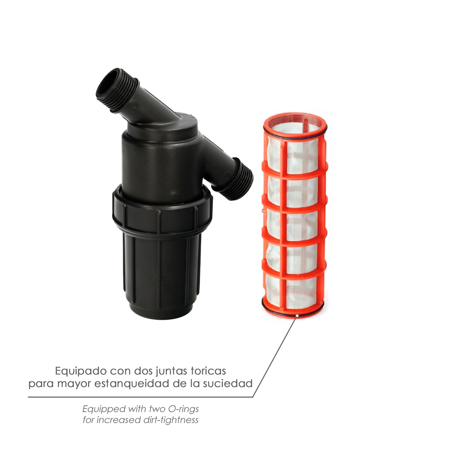 Filtro Con Malla Interior 1" Para Sistema De Goteo (Malla 100 Mesh) Riego Por Goteo, Microaspersión, Riego Por Nebulizacion