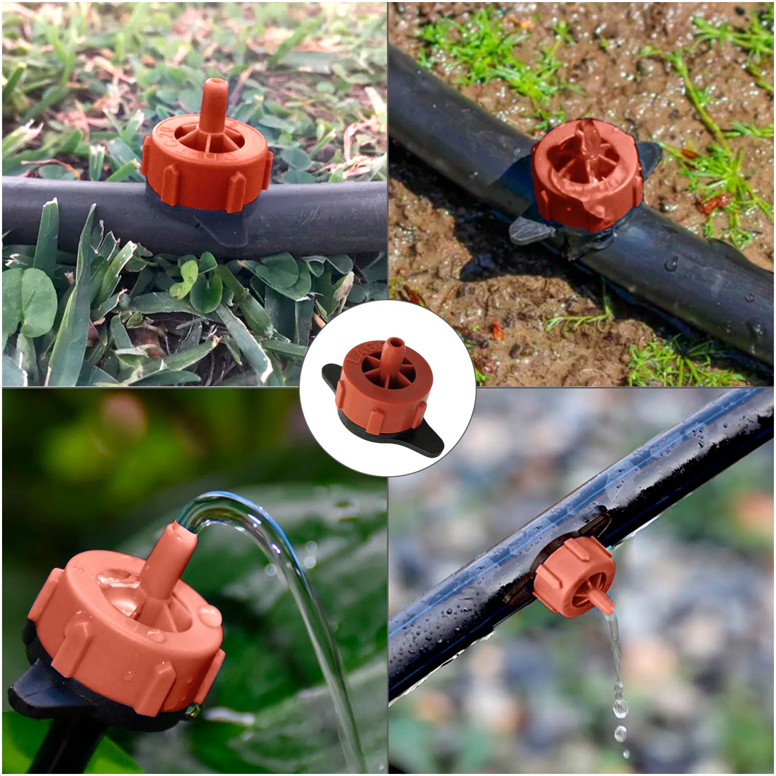 Gotero Autocompensante 4 Litros / Hora Desmontable Para Riego Por Goteo (Bolsa 200 Piezas) Riego Por Goteo, Microaspersión,