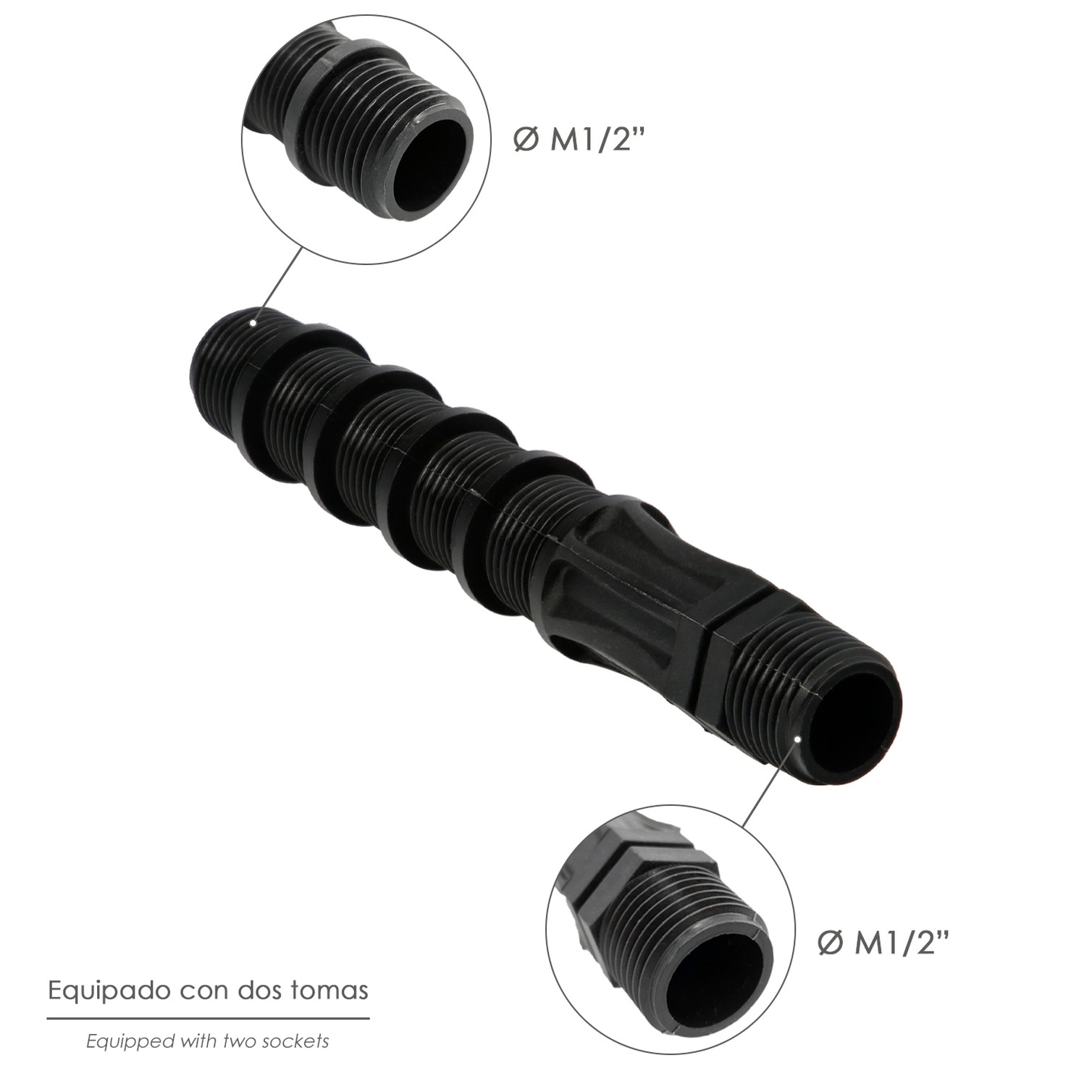 Bobina Recortable Para Difusores Goteo Ø 1/2" - Ø 1/2" Riego Por Goteo, Microaspersión, Riego Por Nebulizacion