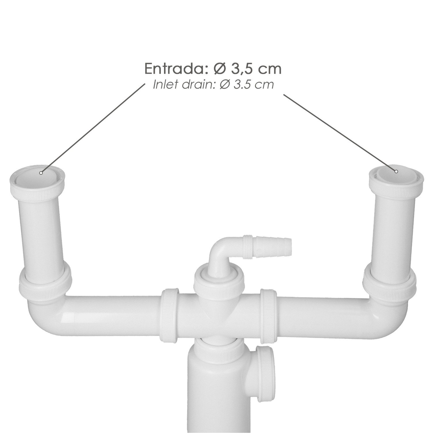 Sifon Doble Extensible Con Botella Salida 1 1/2" Salida Ø 40 mm.
