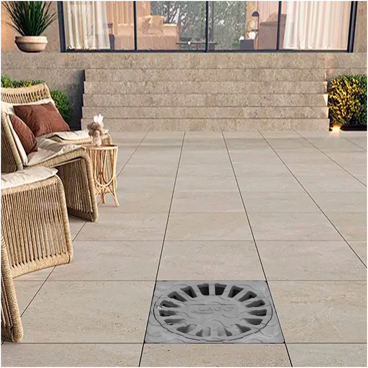 Sumidero Sifónico Pvc 15x15 cm. Salida De Ø 75 / 50 mm. desagüe, Desaguadero, Tragadero, Alcantarilla,
