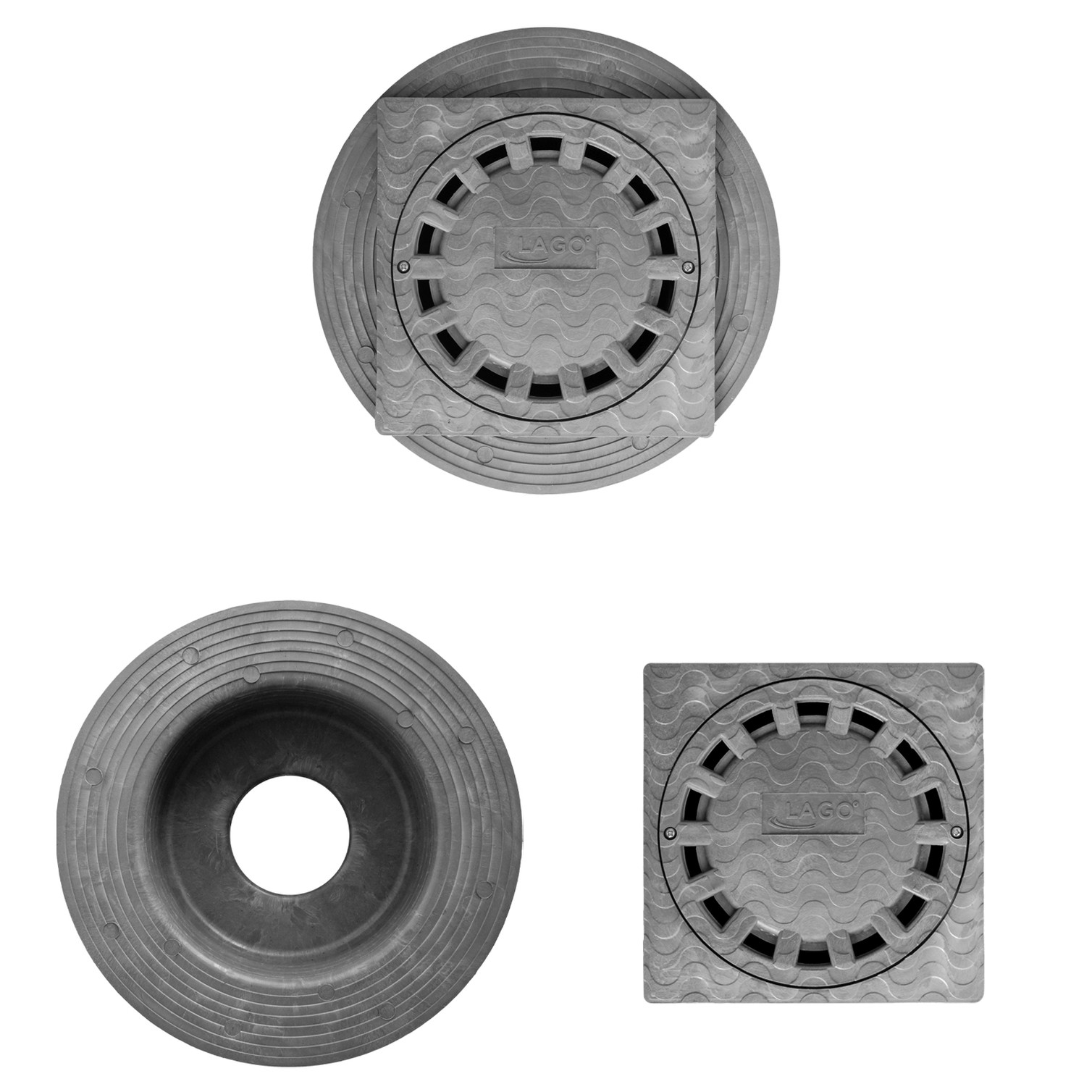 Caldereta Sifonica Pvc 200x200 mm. / Salida Ø 90-110 mm.