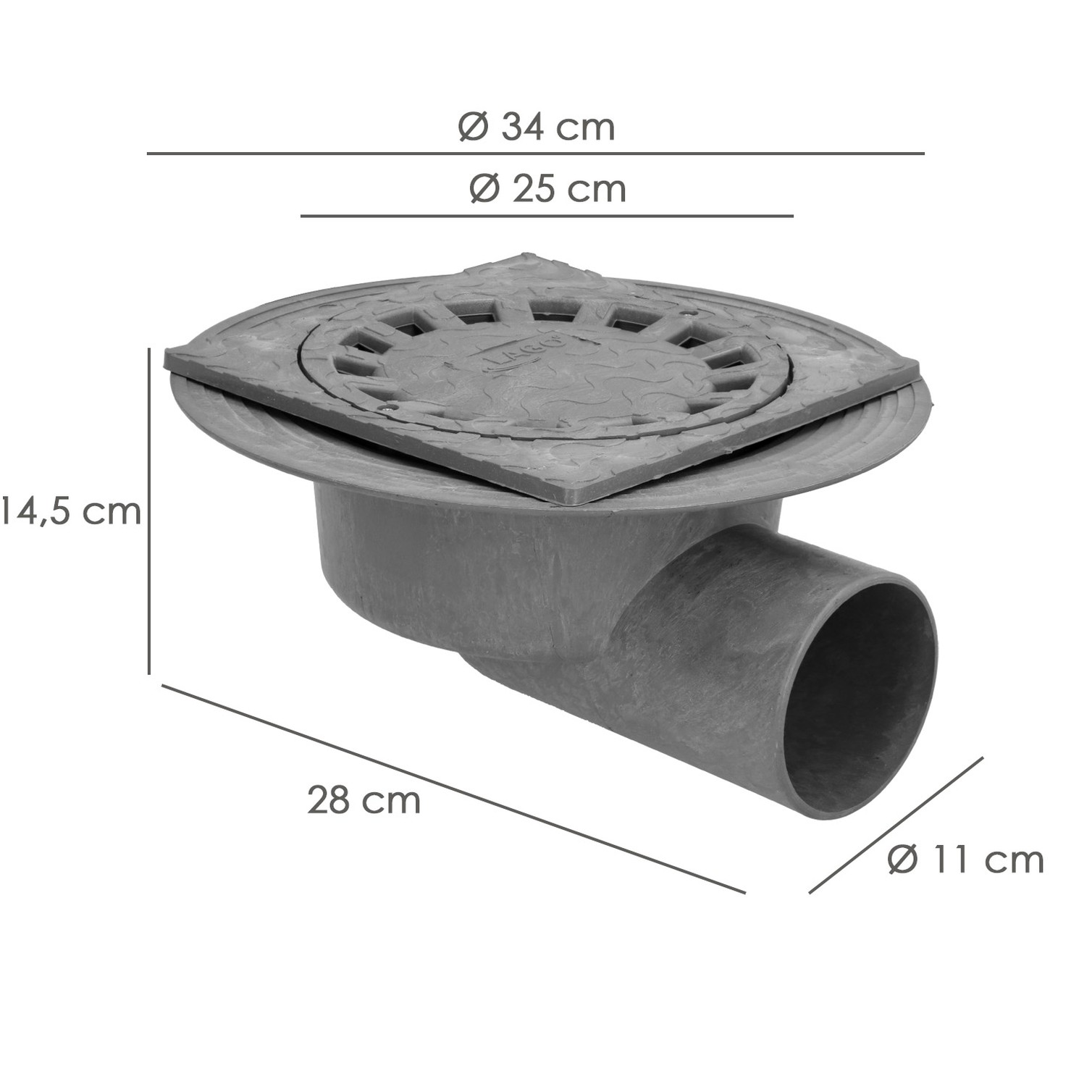 Caldereta Sifonica Pvc Horizontal 250x250/110mm
