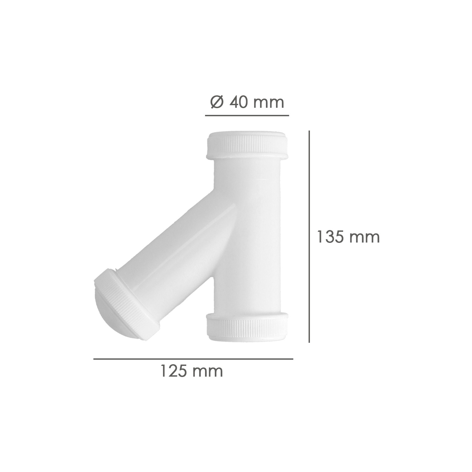 Sifon En Y, 1 1/2" Salida Ø 40 Mm Para Tubos Lisos