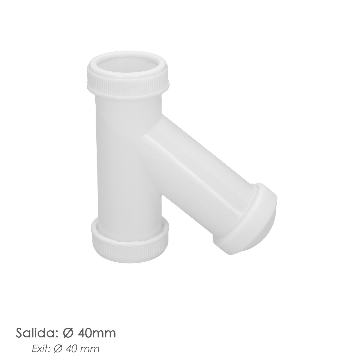 Sifon En Y, 1 1/2" Salida Ø 40 Mm Para Tubos Lisos