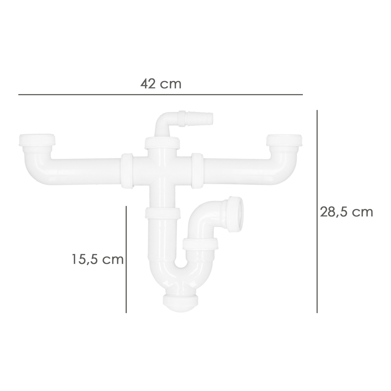 Sifon Doble Con Doble Evacuacion 1 1/2" Ø 40mm