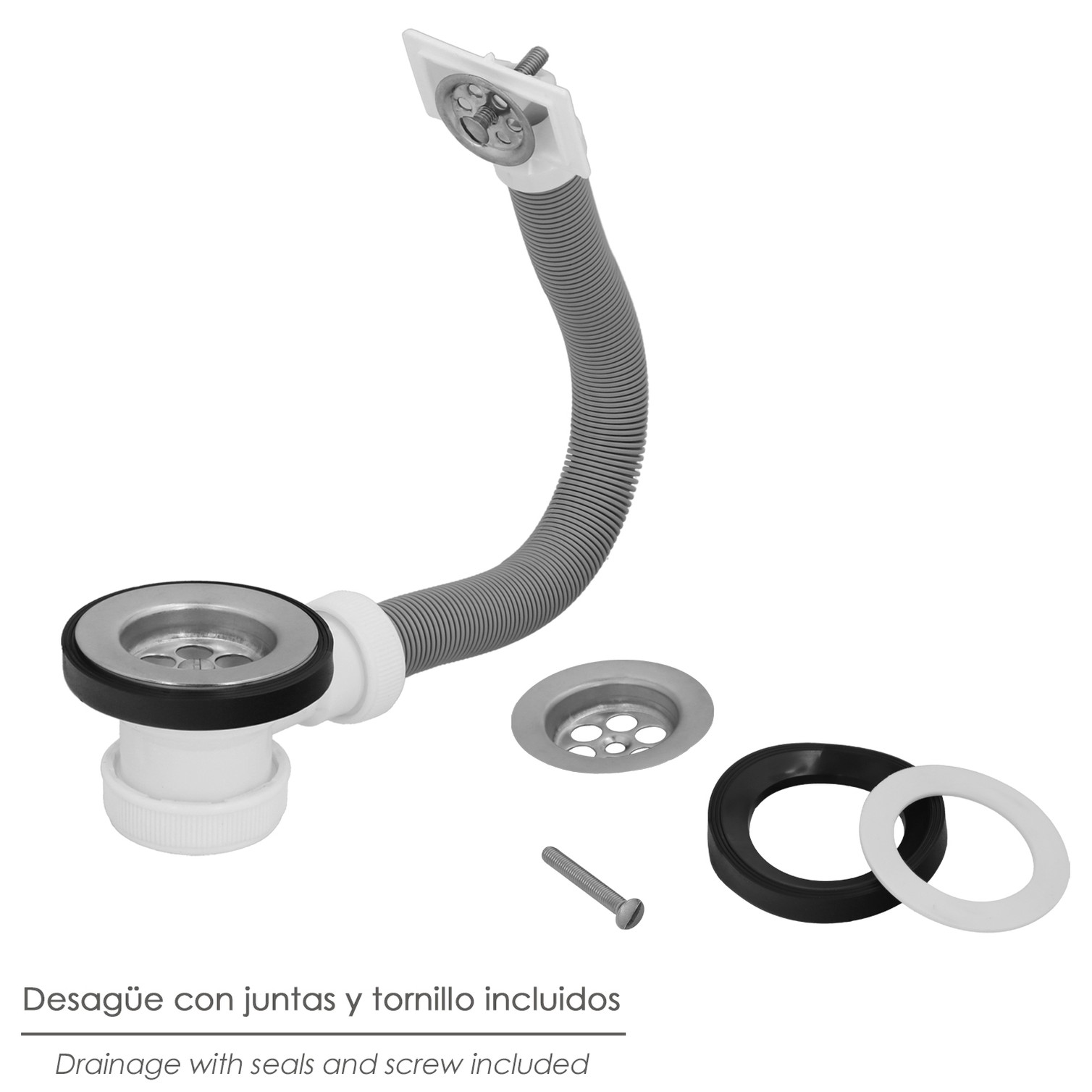 Valvula Fregadero Ø70 mm. 1 1/2" Con Rebosadero