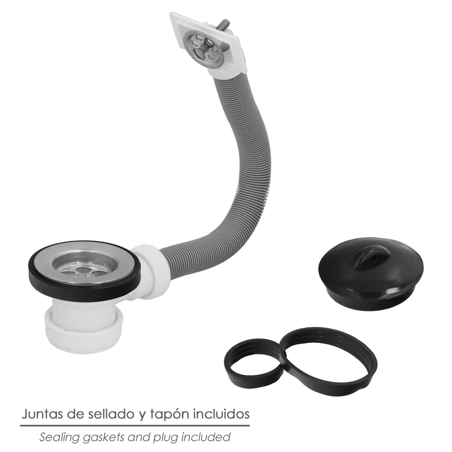Valvula Fregadero Ø70 mm. 1 1/2" Con Rebosadero