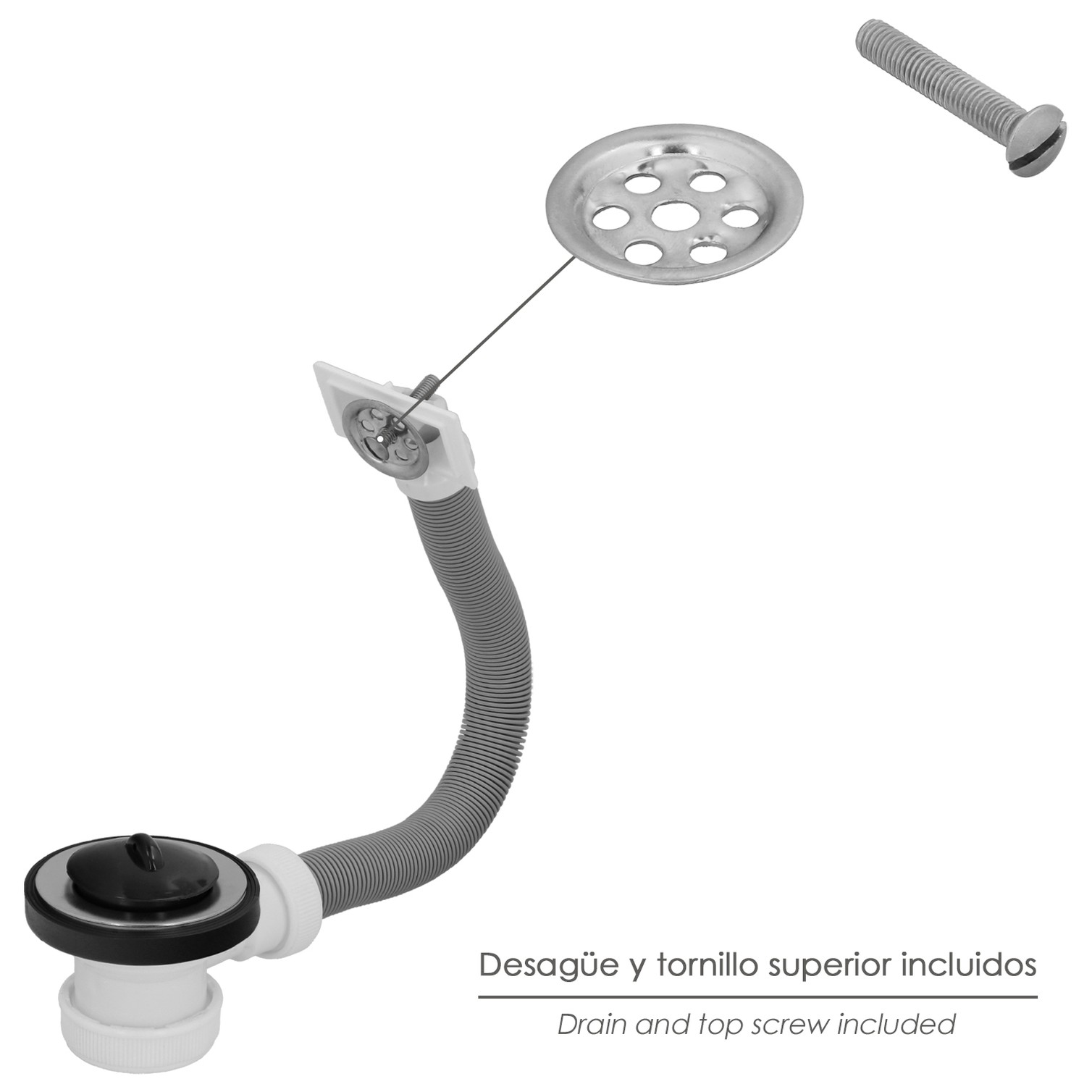 Valvula Fregadero Ø70 mm. 1 1/2" Con Rebosadero