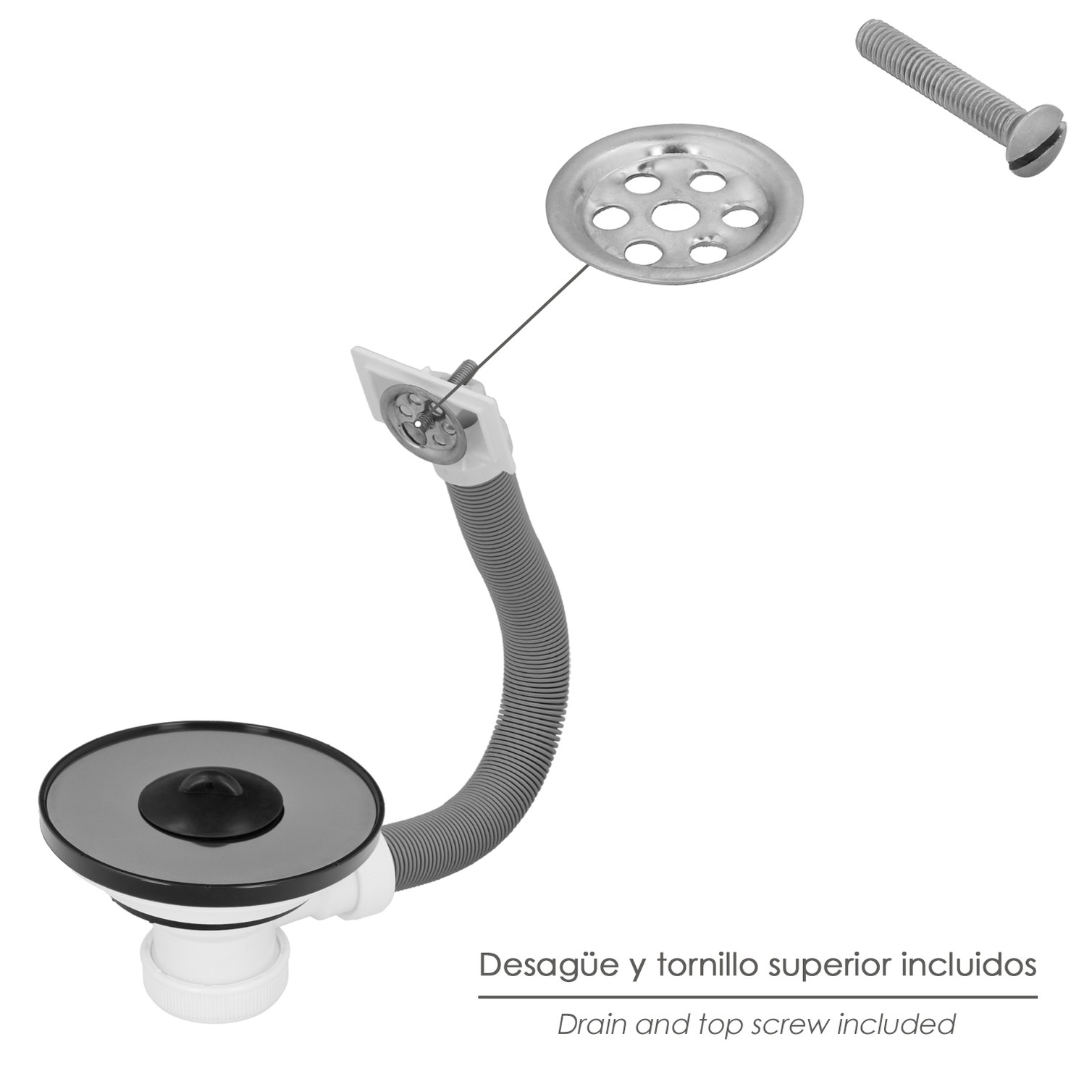 Valvula Fregadero Ø 115 Mm. 1 1/2" Altura 40 mm. Con Rebosadero