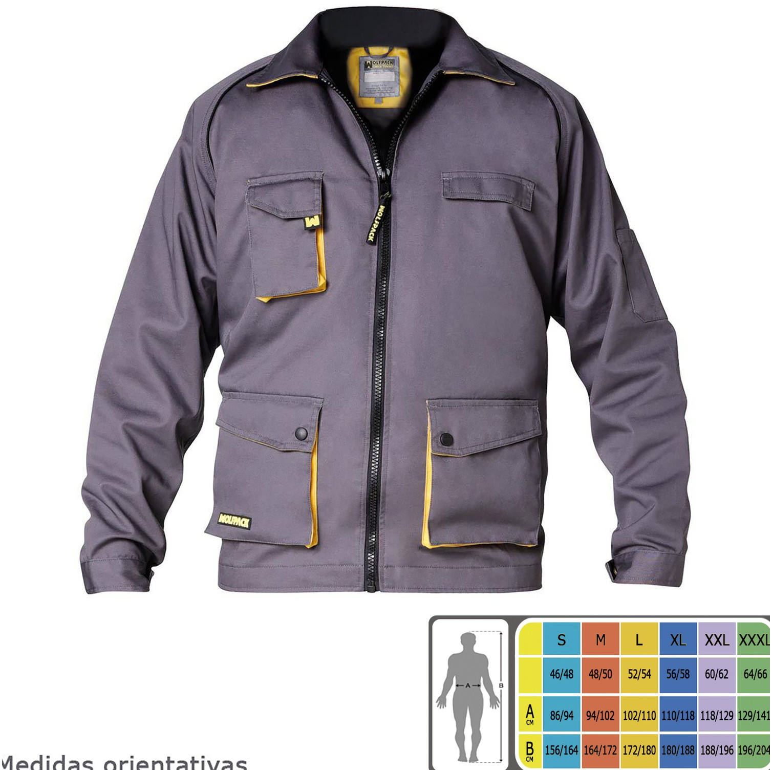 Chaqueta de Trabajo Gris/Amarillo Talla 46/48 S