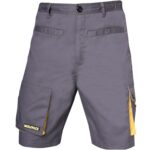 Pantalones Cortos DeTrabajo, Multibolsillos, Resistentes, Gris/Amarillo Talla 38/40 S