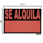 Cartel Se Alquila 70x50 (Alt.) cm.