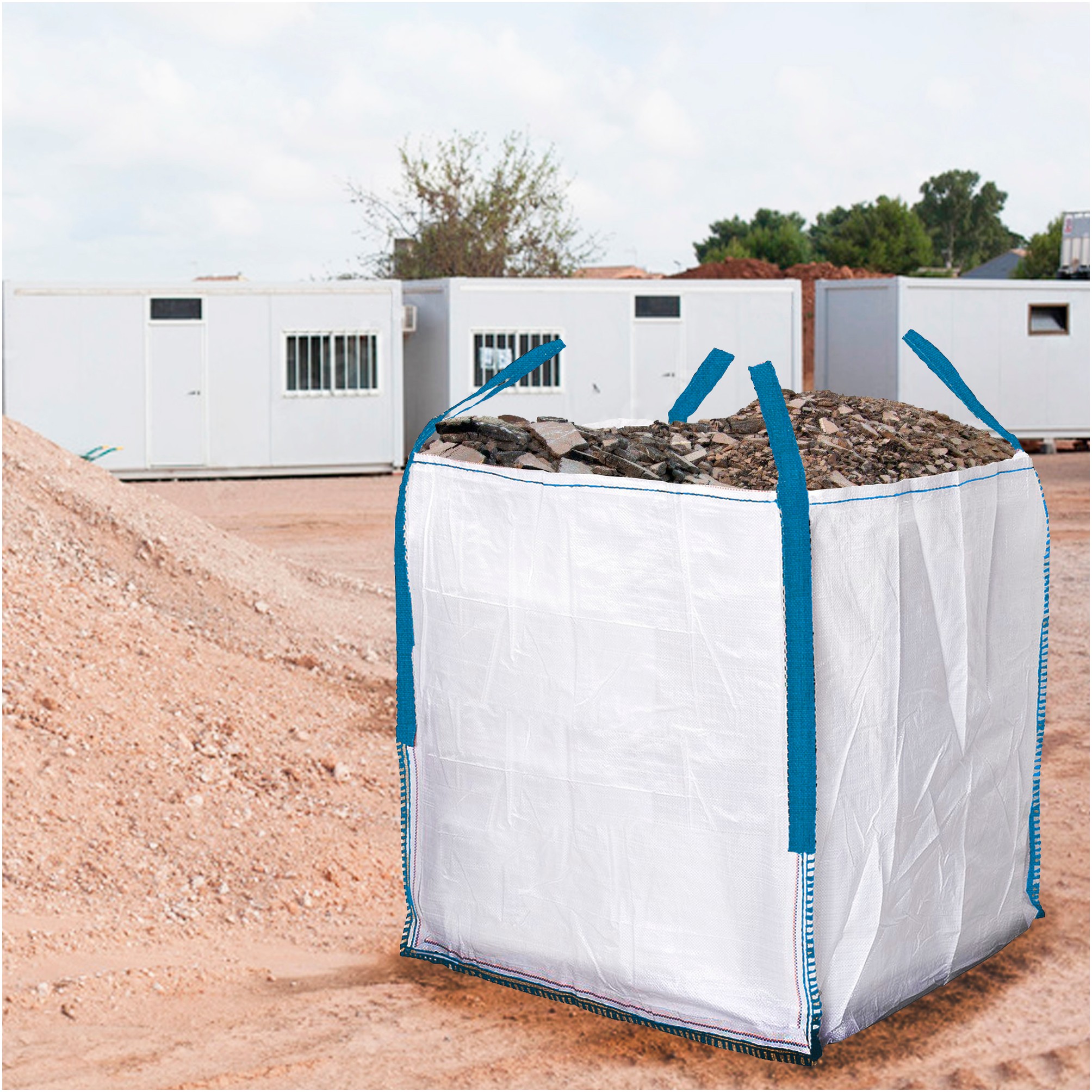Saco Obra Big Bag Rafia 90x90x90cm. Carga máxima seg. 1.000Kg.