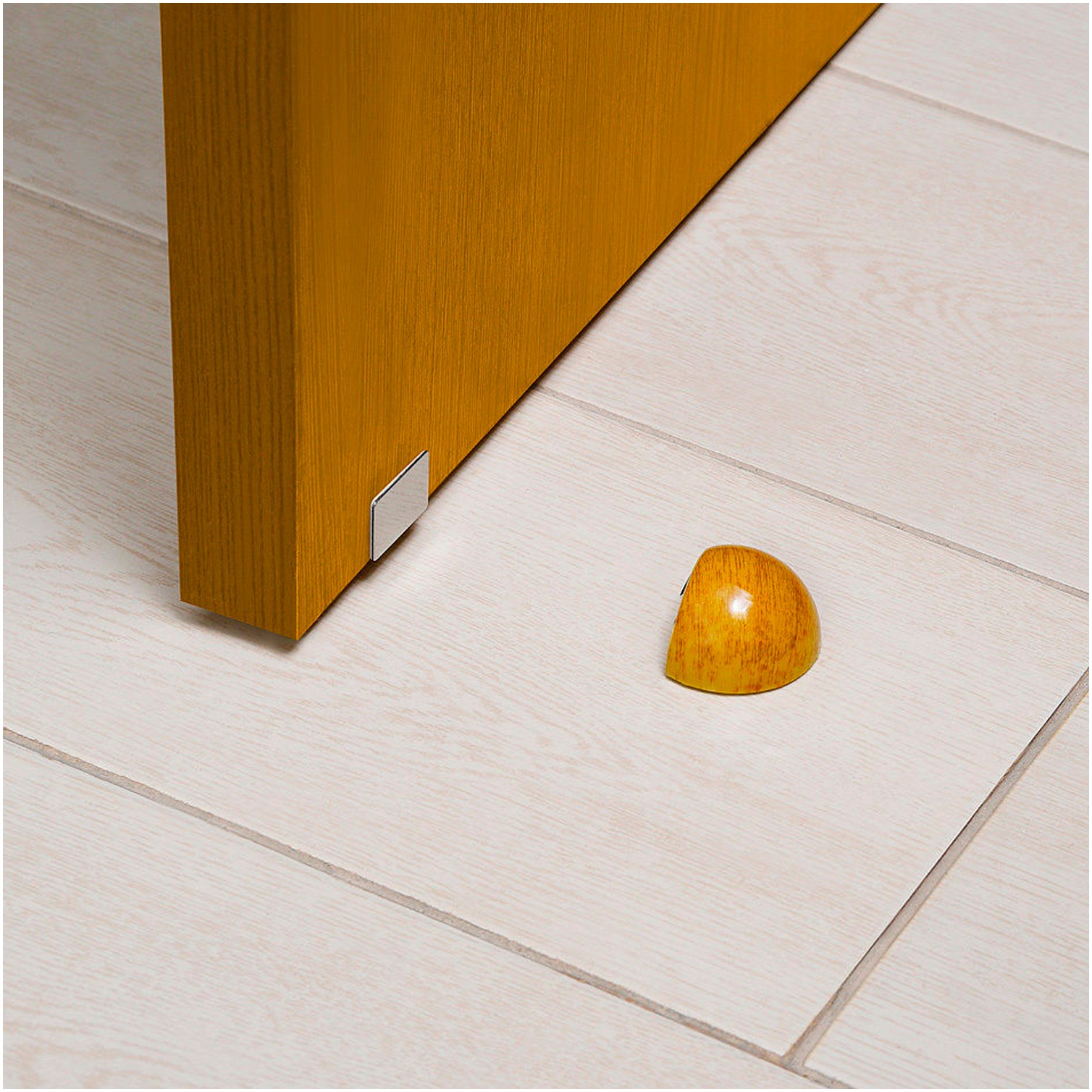 Tope Puerta Adhesivo con Imán Retenedor Color Madera