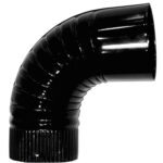 Codo Estufa Color Negro Vitrificado de 90 mm. 90°. [+7 variaciones de Medida Disponibles]