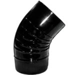Codo Estufa Color Negro Vitrificado de 90 mm. 45°. [+8 variaciones de Medida Disponibles]