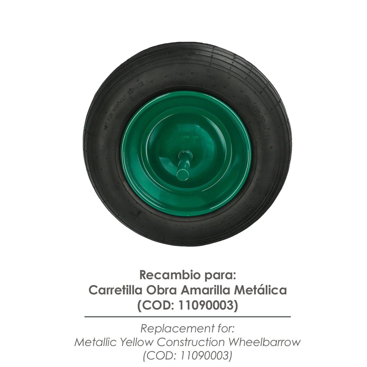 Rueda Carretilla Obra Standar 350 x 8 mm.