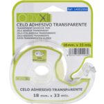 Cinta Celo Adhesivo Transparente 18 mm. x 33 Mts. Con Dispensador.