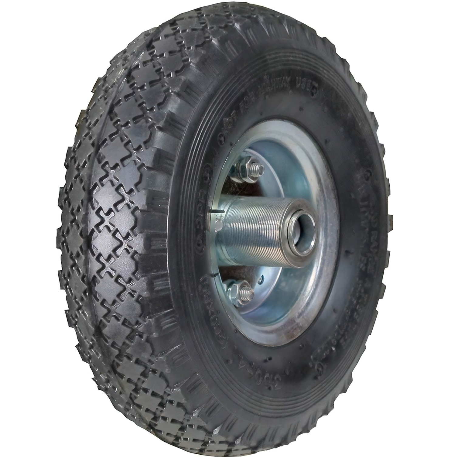 Rueda Carretilla Almacen / Sacos Neumática Llanta Galvanizada Eje Descentrado Ø 20 mm.