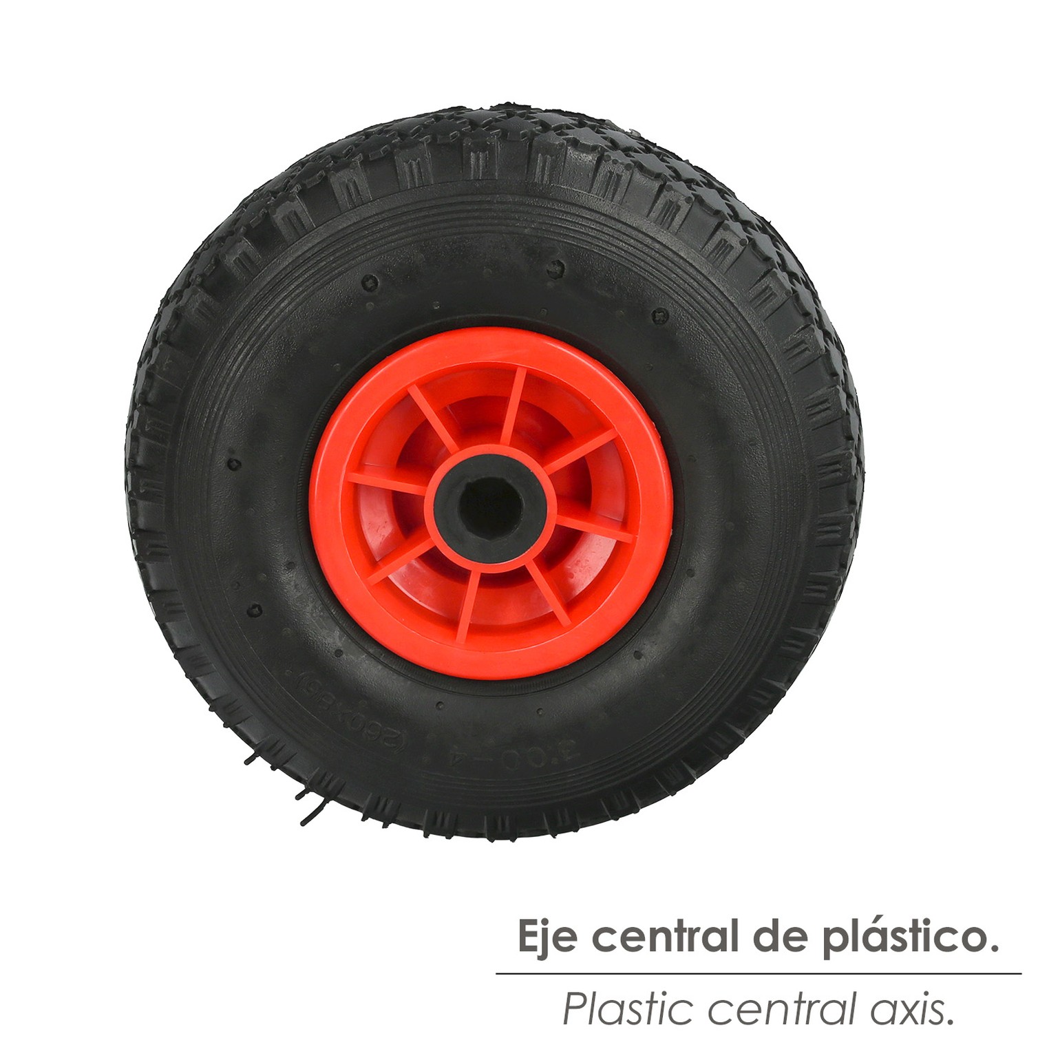 Rueda Carretilla Almacen / Sacos Neumática llanta plástico 20 mm.