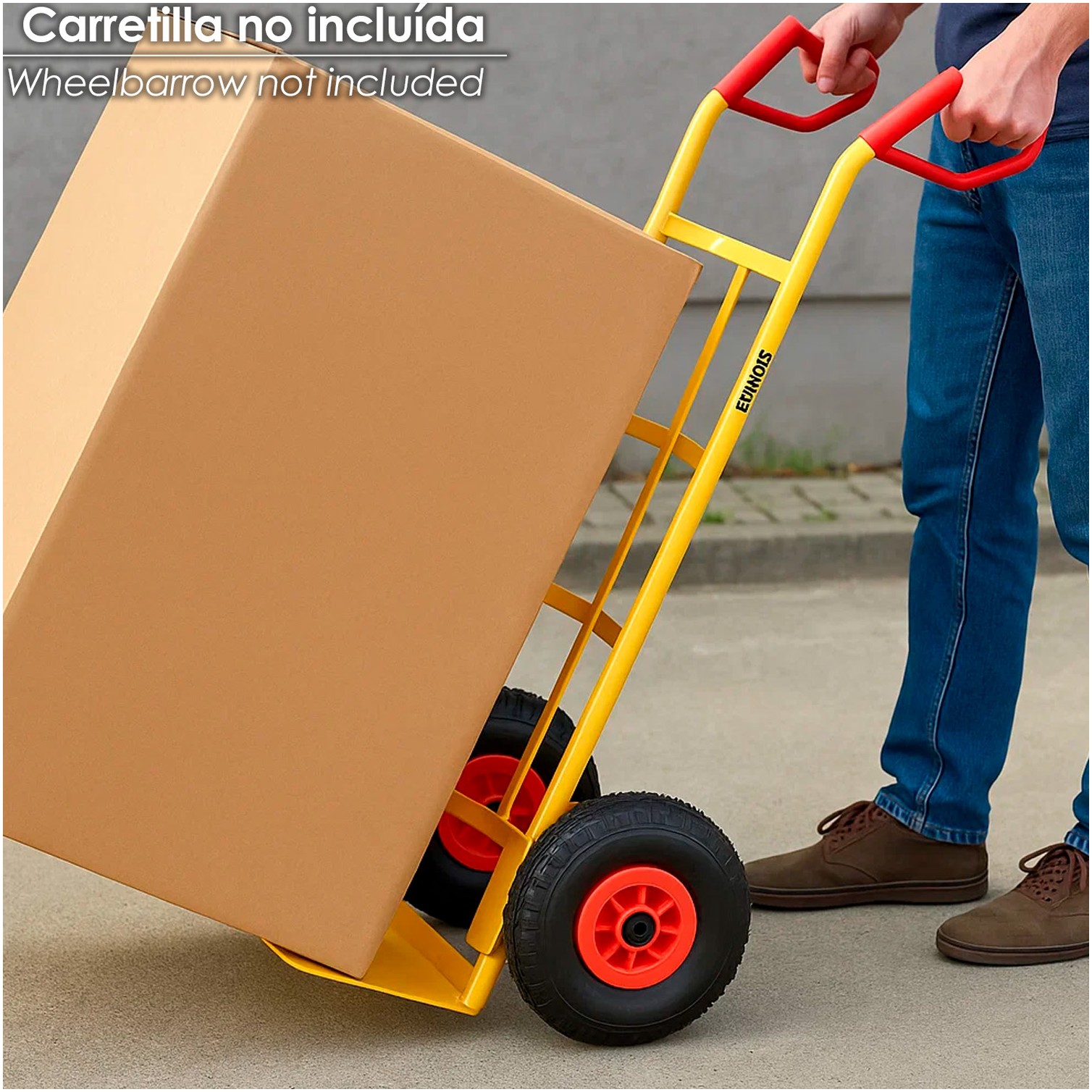 Rueda Carretilla Almacen / Sacos Neumática llanta plástico 20 mm.