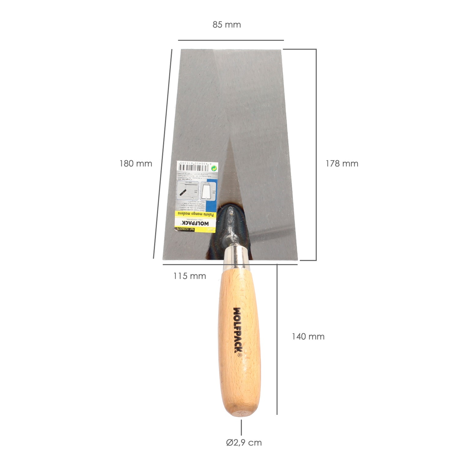 Paleta Wolfpack Plus Mango Madera 341-a/180 mm.