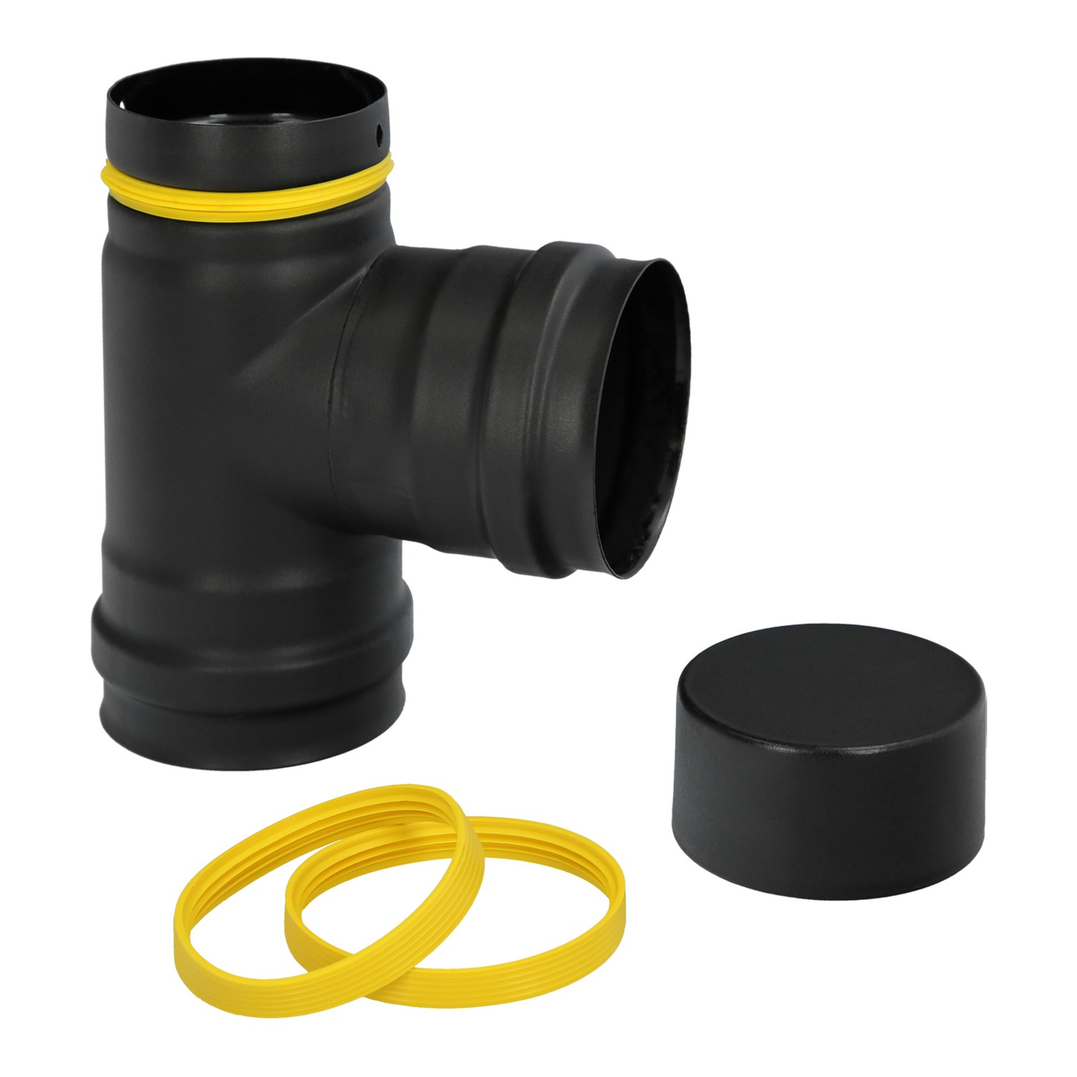Te con Tapa Estufa Pellet Vitrificado Ø80 Mm 90°
