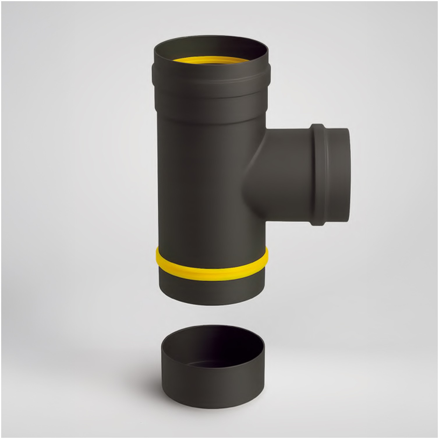 Te con Tapa Estufa Pellet Vitrificado Ø80 Mm 90°