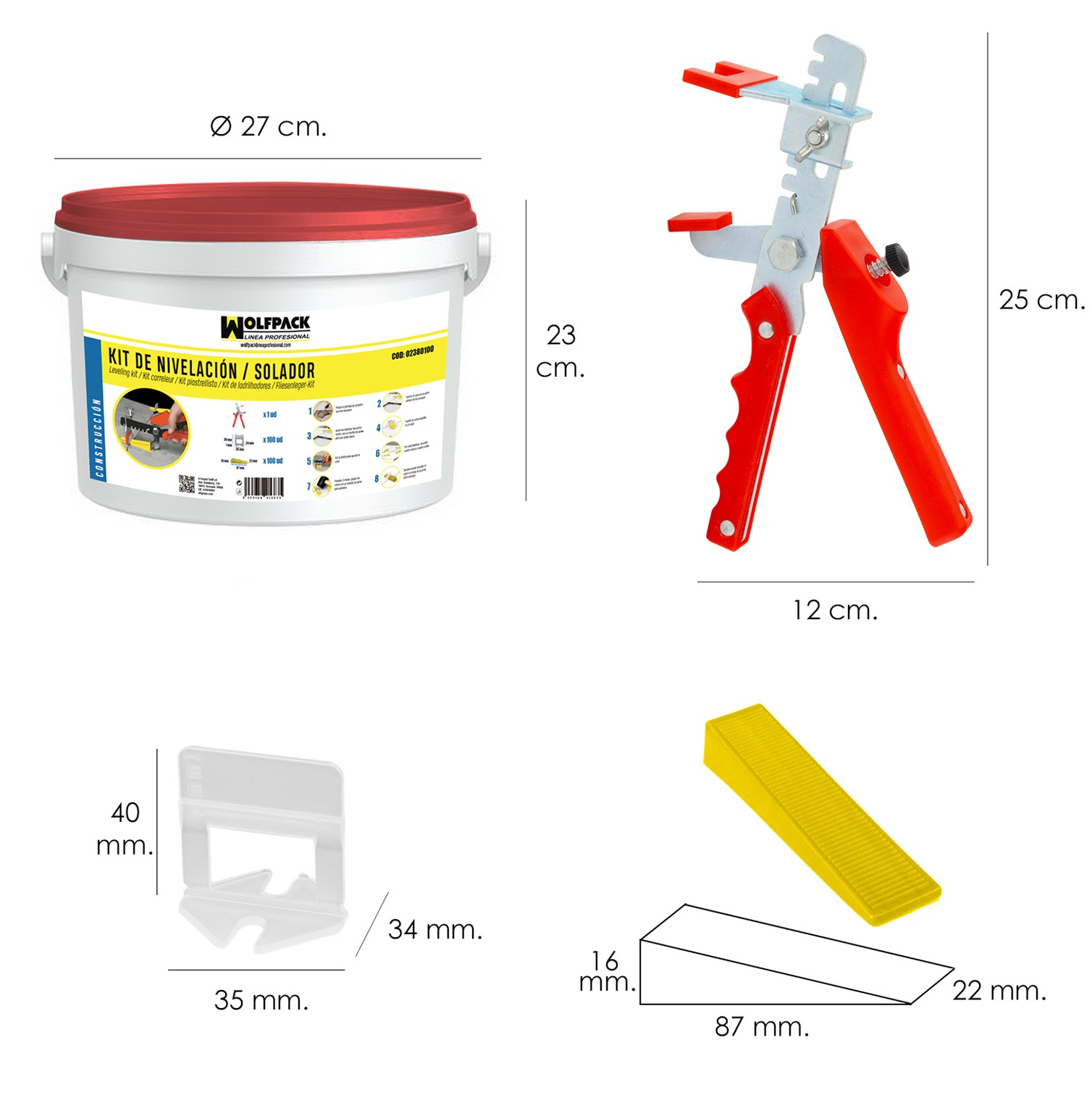 Kit Nivelador Solador (Pistola, calzos y cuñas)