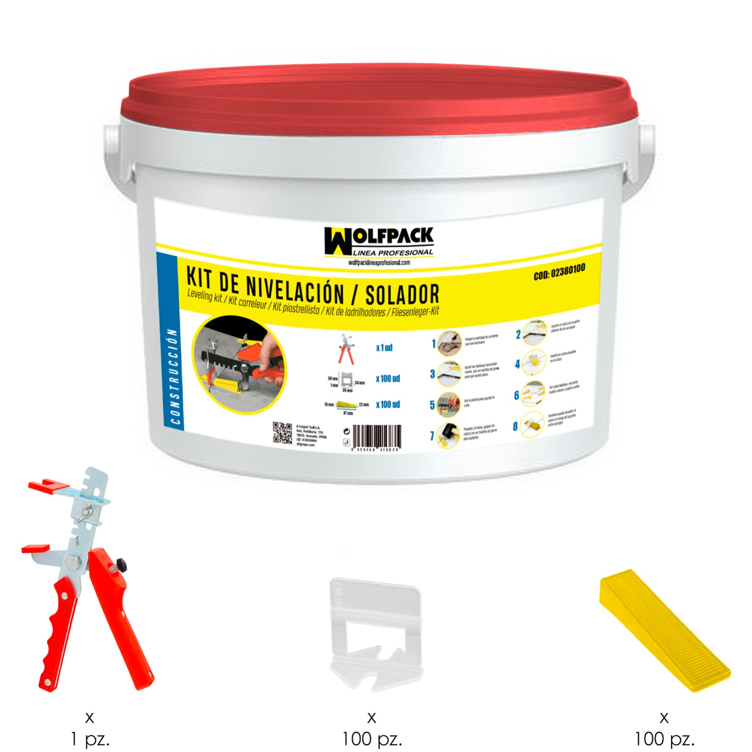 Kit Nivelador Solador (Pistola, calzos y cuñas)