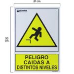 Cartel Peligro Caidas a Distintos Niveles 21x 30 (Alt.) cm.
